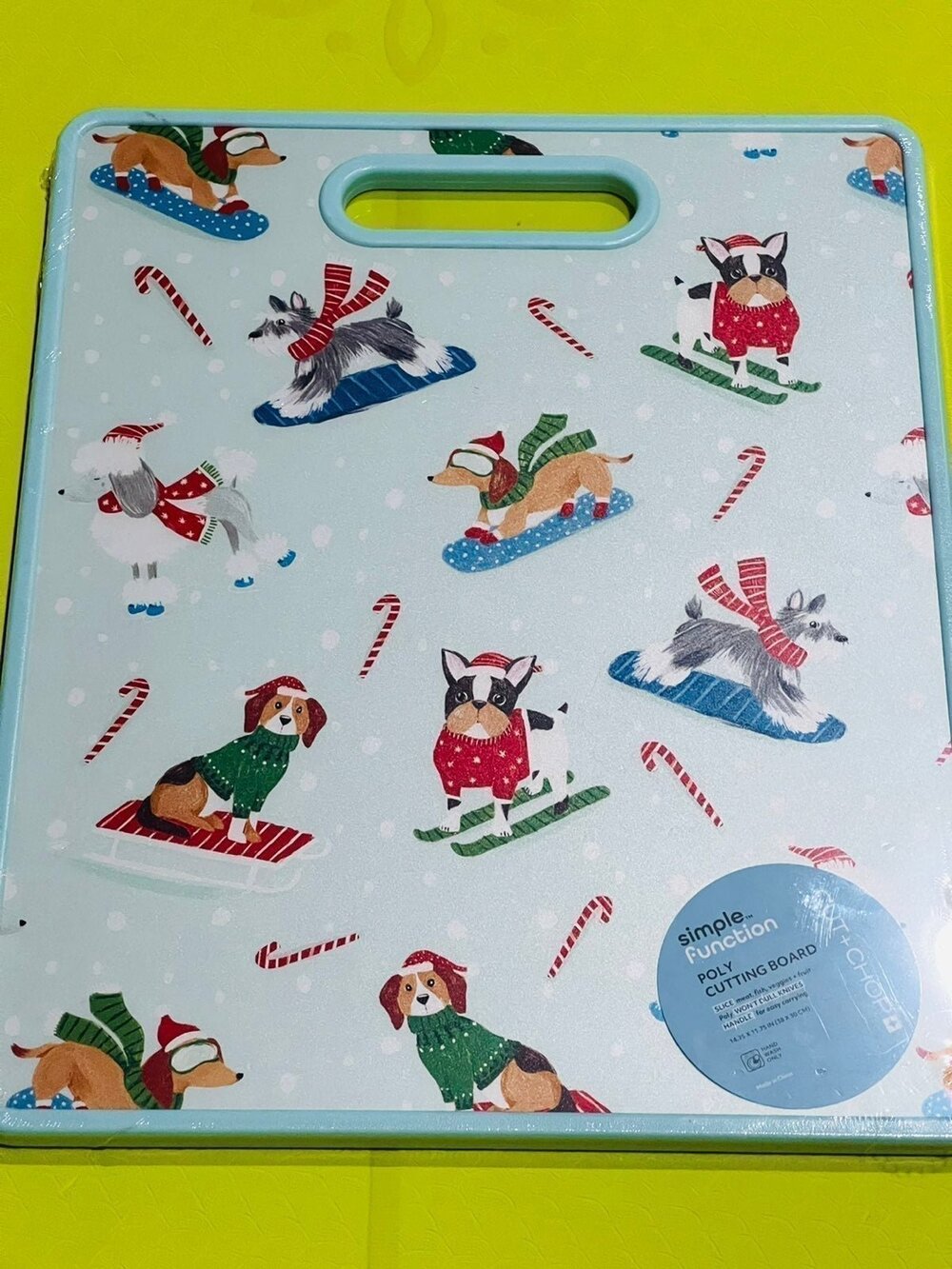 New❤️Cut+Chop Holidays Dogs Joy Poly Cutting Board